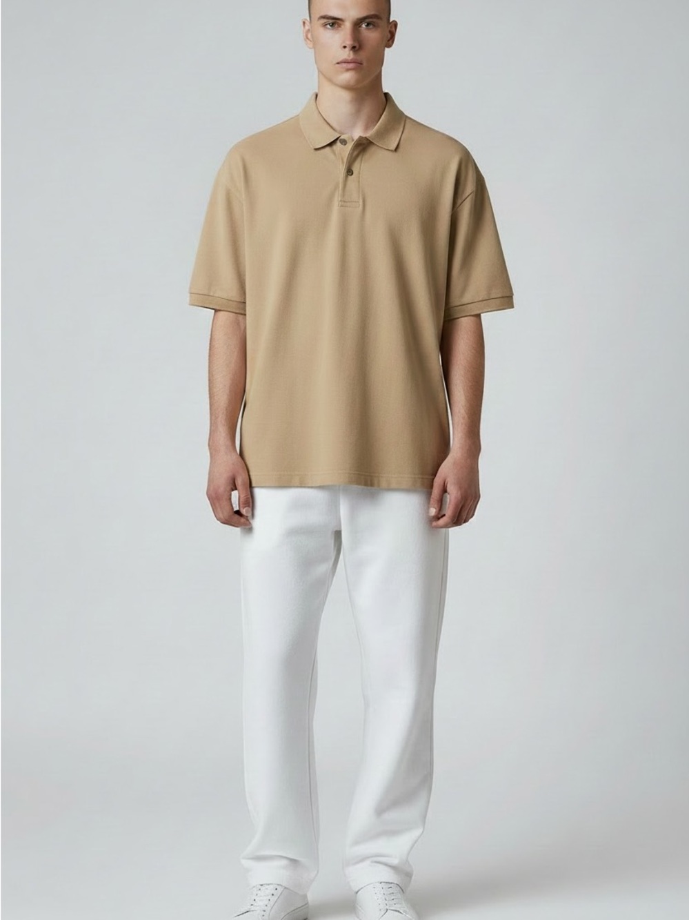 Eddie Bauer Men's Polo Shirt Size L Tan/Beige